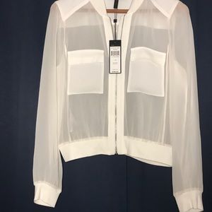 BCBG- white sheer Style jacket